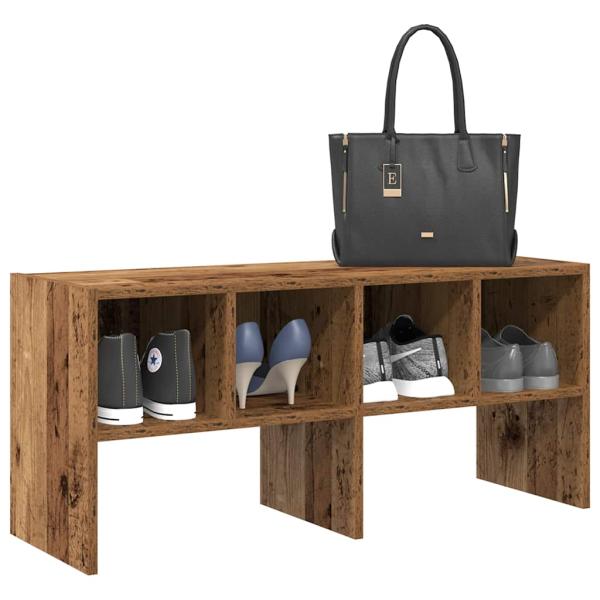 ARDEBO.de - Schuhregal Stapelbar Altholz-Optik 89,5x30x40 cm