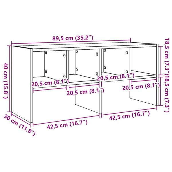 Schuhregal Stapelbar Altholz-Optik 89,5x30x40 cm