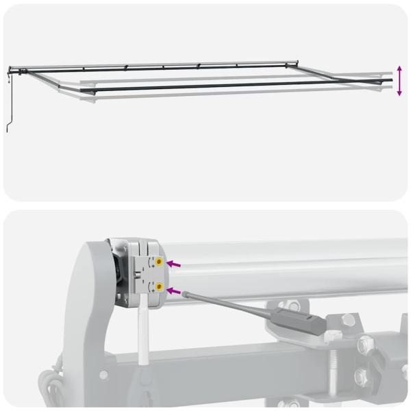 Markise Automatisch Anthrazit und Weiß 600x300 cm