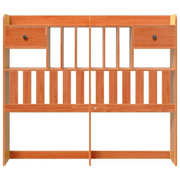 Kopfteil mit Stauraum Wachsbraun 135 cm Massivholz Kiefer