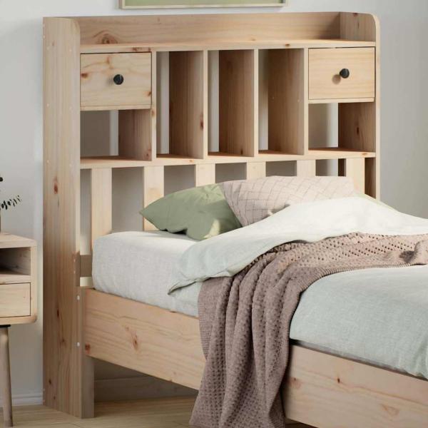 ARDEBO.de - Kopfteil mit Stauraum 90 cm Massivholz Kiefer
