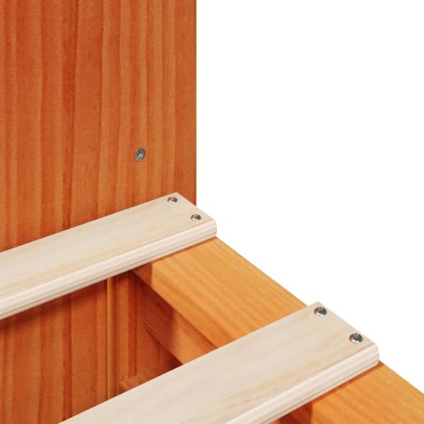 Massivholzbett ohne Matratze Wachsbraun 135x190 cm Massivholz