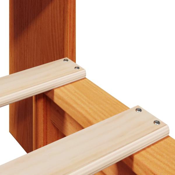 Massivholzbett mit Regal ohne Matratze Wachsbraun 100x200 cm