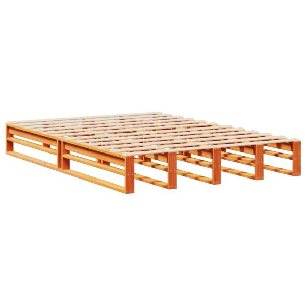 Massivholzbett ohne Matratze Wachsbraun 135x190 cm Massivholz