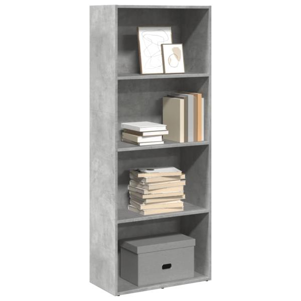 ARDEBO.de - Bücherregal Betongrau 60x30x152 cm Holzwerkstoff