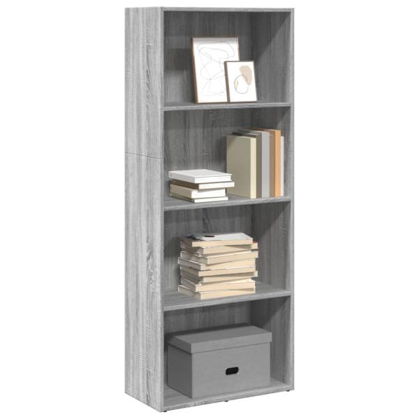 ARDEBO.de - Bücherregal Grau Sonoma 60x30x152 cm Holzwerkstoff