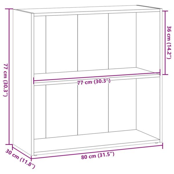 Bücherregal Räuchereiche 80x30x77 cm Holzwerkstoff