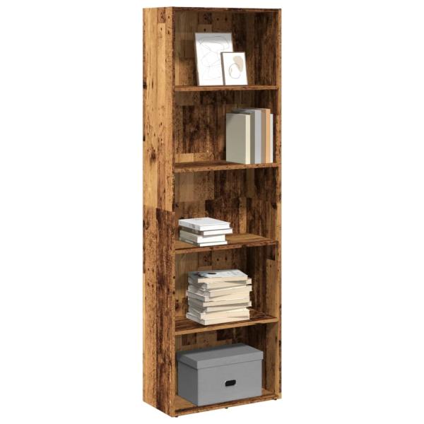 ARDEBO.de - Bücherregal Altholz-Optik 60x30x189 cm Holzwerkstoff