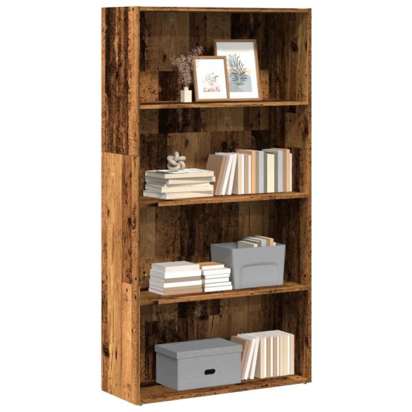 ARDEBO.de - Bücherregal Altholz-Optik 80x30x152 cm Holzwerkstoff