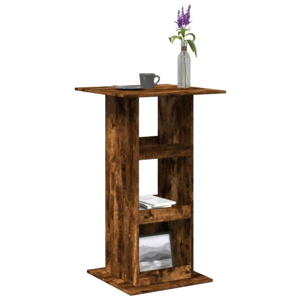 ARDEBO.de - Bartisch mit Ablagen Räuchereiche 60x60x102 cm Holzwerkstoff