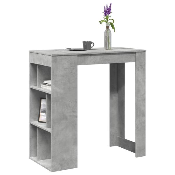 ARDEBO.de - Bartisch mit Regal Betongrau 102x50x103,5 cm Holzwerkstoff
