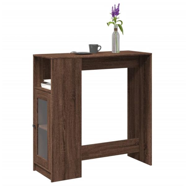 ARDEBO.de - Bartisch mit Regal Braun Eiche 101x40x103,5 cm Holzwerkstoff