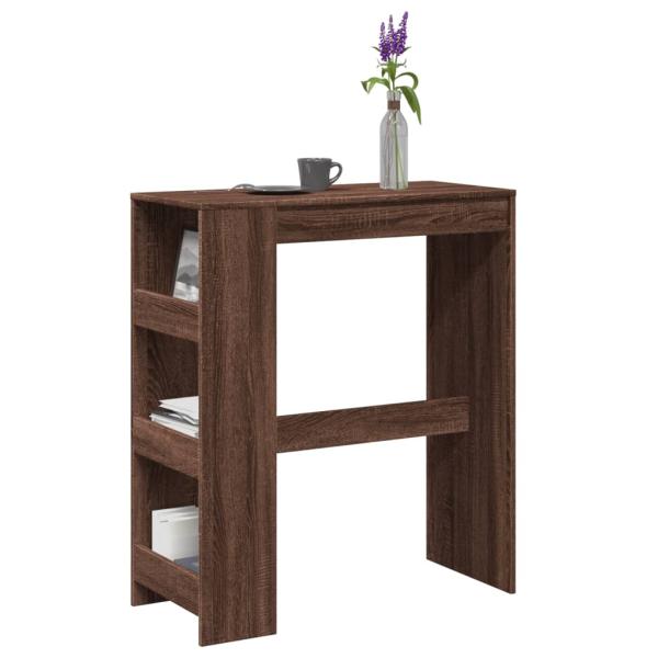 ARDEBO.de - Bartisch mit Regal Braun Eiche 90x40x103,5 cm Holzwerkstoff