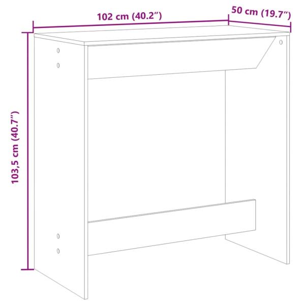 Bartisch Sonoma-Eiche 102x50x103,5 cm Holzwerkstoff