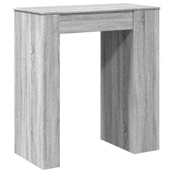ARDEBO.de - Bartisch mit Regal Grau Sonoma 95x47x103,5 cm Holzwerkstoff