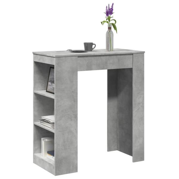 ARDEBO.de - Bartisch mit Regal Betongrau 95x47x103,5 cm Holzwerkstoff