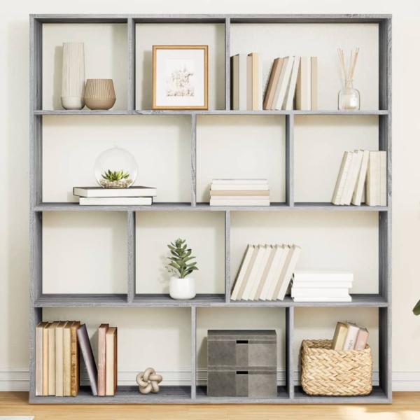 ARDEBO.de - Bücherregal Grau Sonoma 132x29x141,5 cm Holzwerkstoff