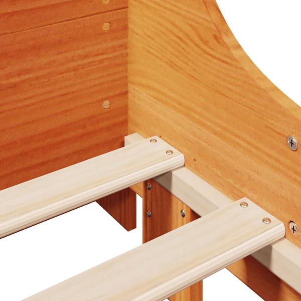 Massivholzbett ohne Matratze Wachsbraun 75x190 cm Kiefernholz