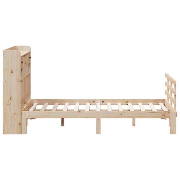 Massivholzbett mit Regal ohne Matratze 140x190 cm Kiefer