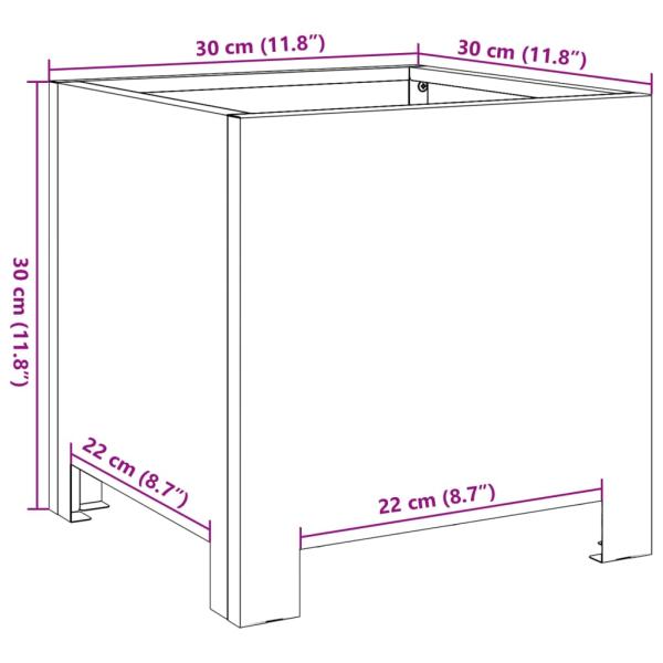 Pflanzkübel Schwarz 30x30x30 Stahl