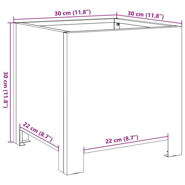 Pflanzkübel Olivgrün 30x30x30 Stahl