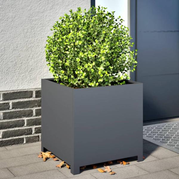 ARDEBO.de - Pflanzkübel Anthrazit 50x50x50 cm Stahl