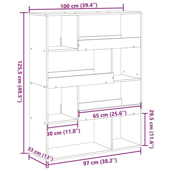 Bücherregal Weiß 100x33x125,5 cm Holzwerkstoff