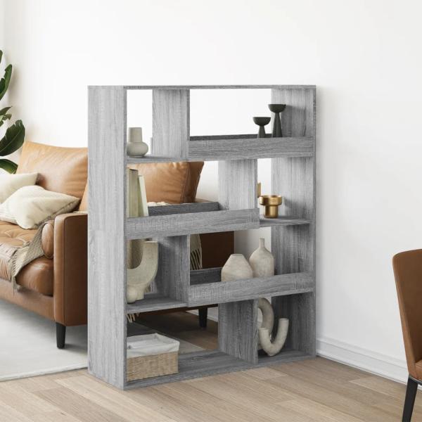 ARDEBO.de - Raumteiler Grau Sonoma 100x33x125,5 cm Holzwerkstoff