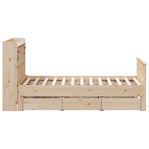 Massivholzbett mit Regal ohne Matratze 140x200 cm Kiefernholz