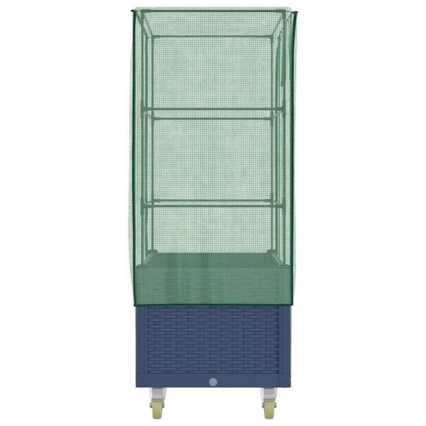 Hochbeet mit Aufsatz und Rollen Rattan-Optik 80x50x182 cm