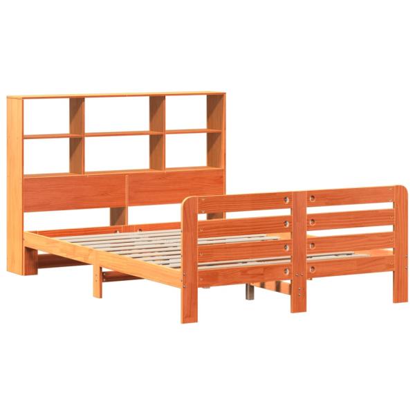 Massivholzbett ohne Matratze Wachsbraun 140x200 cm Kiefernholz
