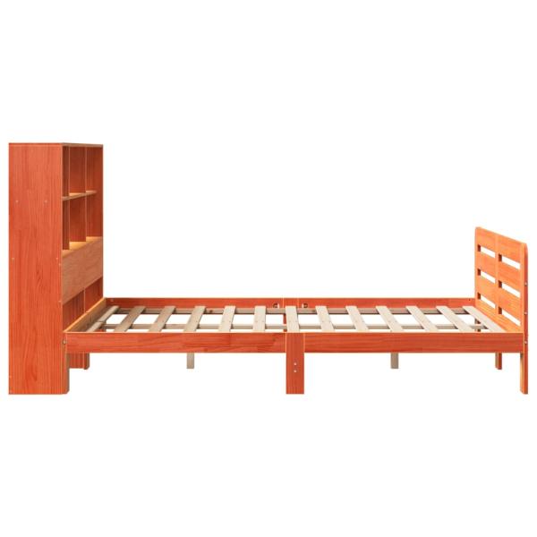 Massivholzbett ohne Matratze Wachsbraun 140x200 cm Kiefernholz