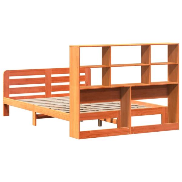 Massivholzbett ohne Matratze Wachsbraun 140x200 cm Kiefernholz