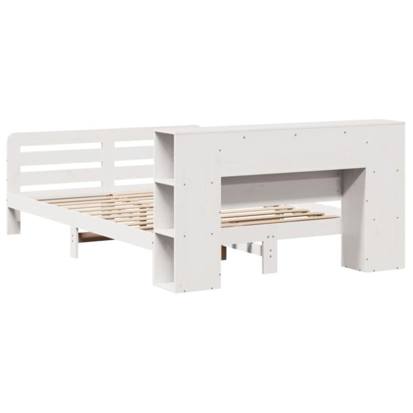 Massivholzbett ohne Matratze Weiß 135x190 cm Kiefernholz