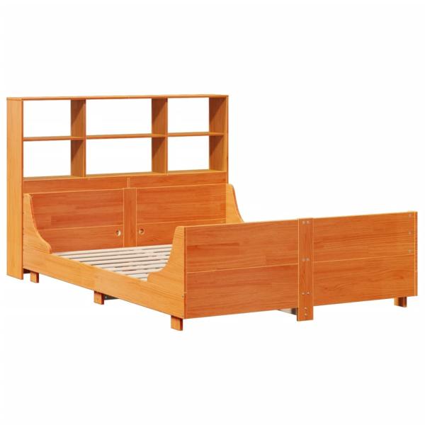 Massivholzbett ohne Matratze Wachsbraun 140x190 cm Massivholz