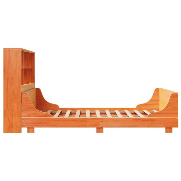 Massivholzbett ohne Matratze Wachsbraun 140x190 cm Massivholz