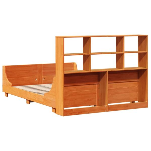 Massivholzbett ohne Matratze Wachsbraun 140x190 cm Massivholz