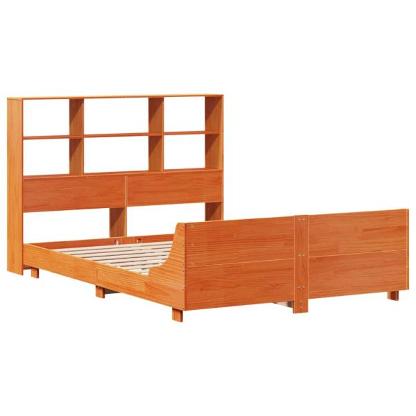 Massivholzbett ohne Matratze Wachsbraun 120x200 cm Kiefernholz