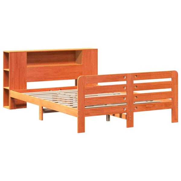 Massivholzbett ohne Matratze Wachsbraun 150x200 cm Kiefernholz