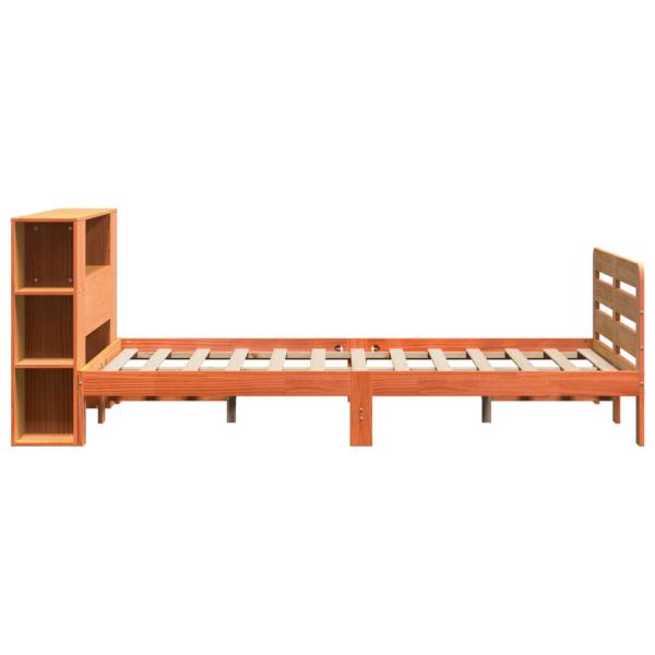 Massivholzbett ohne Matratze Wachsbraun 150x200 cm Kiefernholz