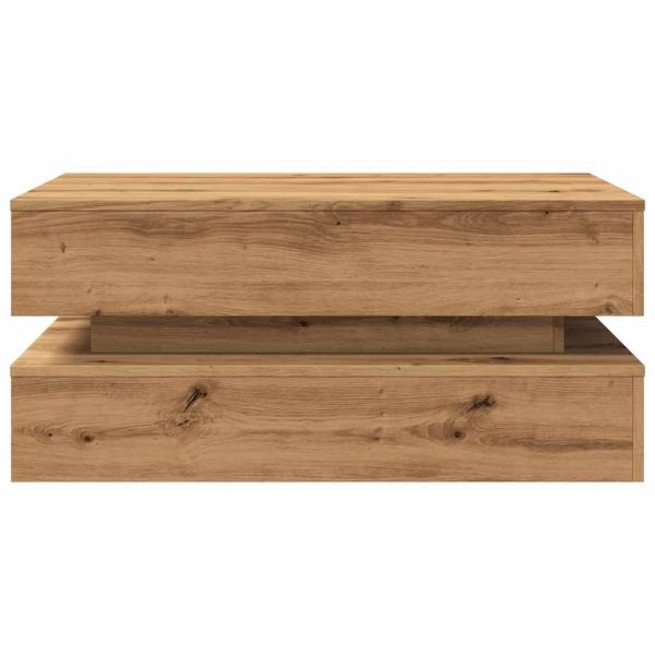 Couchtisch mit LED-Leuchten Artisan-Eiche 90x50x40 cm