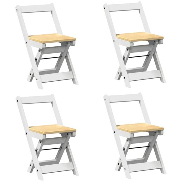Esszimmerstühle Klappbar 4 Stk. Corona Weiß Massivholz Kiefer