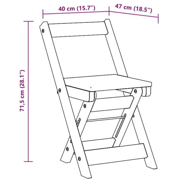 Esszimmerstühle Klappbar 4 Stk. Corona Weiß Massivholz Kiefer