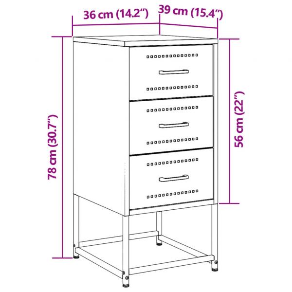 Nachttische 2 Stk. Anthrazit 36x39x78 cm Stahl