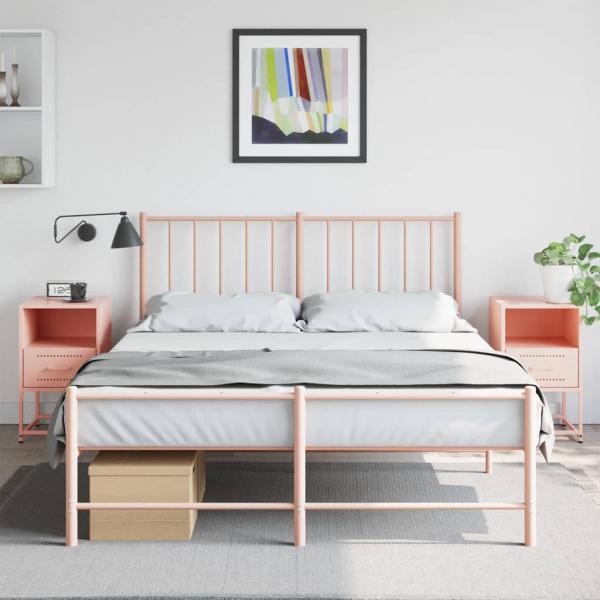 ARDEBO.de - Nachttische 2 Stk. Rosa 36x39x60,5 cm Stahl