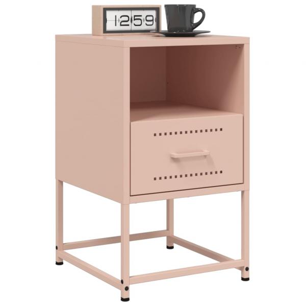 Nachttische 2 Stk. Rosa 36x39x60,5 cm Stahl