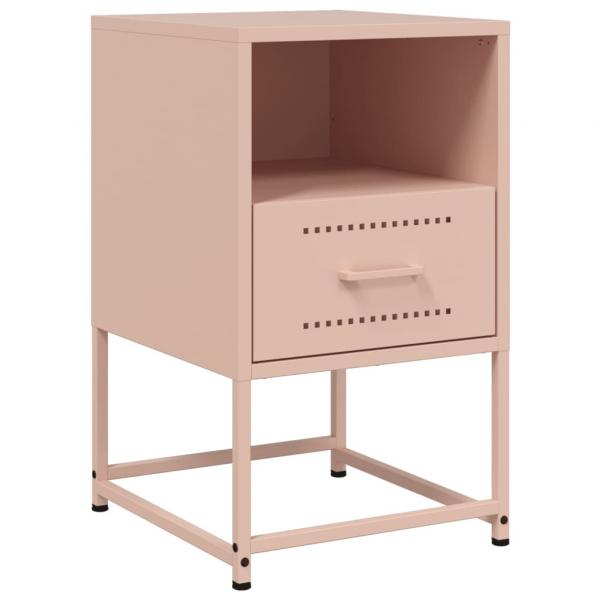 Nachttische 2 Stk. Rosa 36x39x60,5 cm Stahl