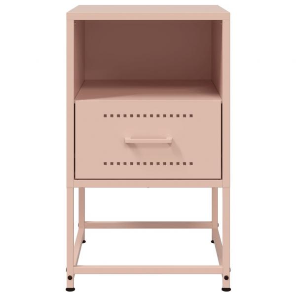 Nachttische 2 Stk. Rosa 36x39x60,5 cm Stahl