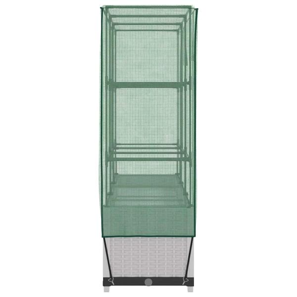 Hochbeet mit Gewächshaus-Aufsatz Rattan-Optik 120x40x138 cm