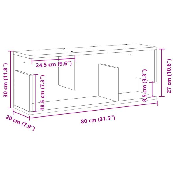 Wandschrank 80x20x30 cm Sonoma Eiche Holzwerkstoff